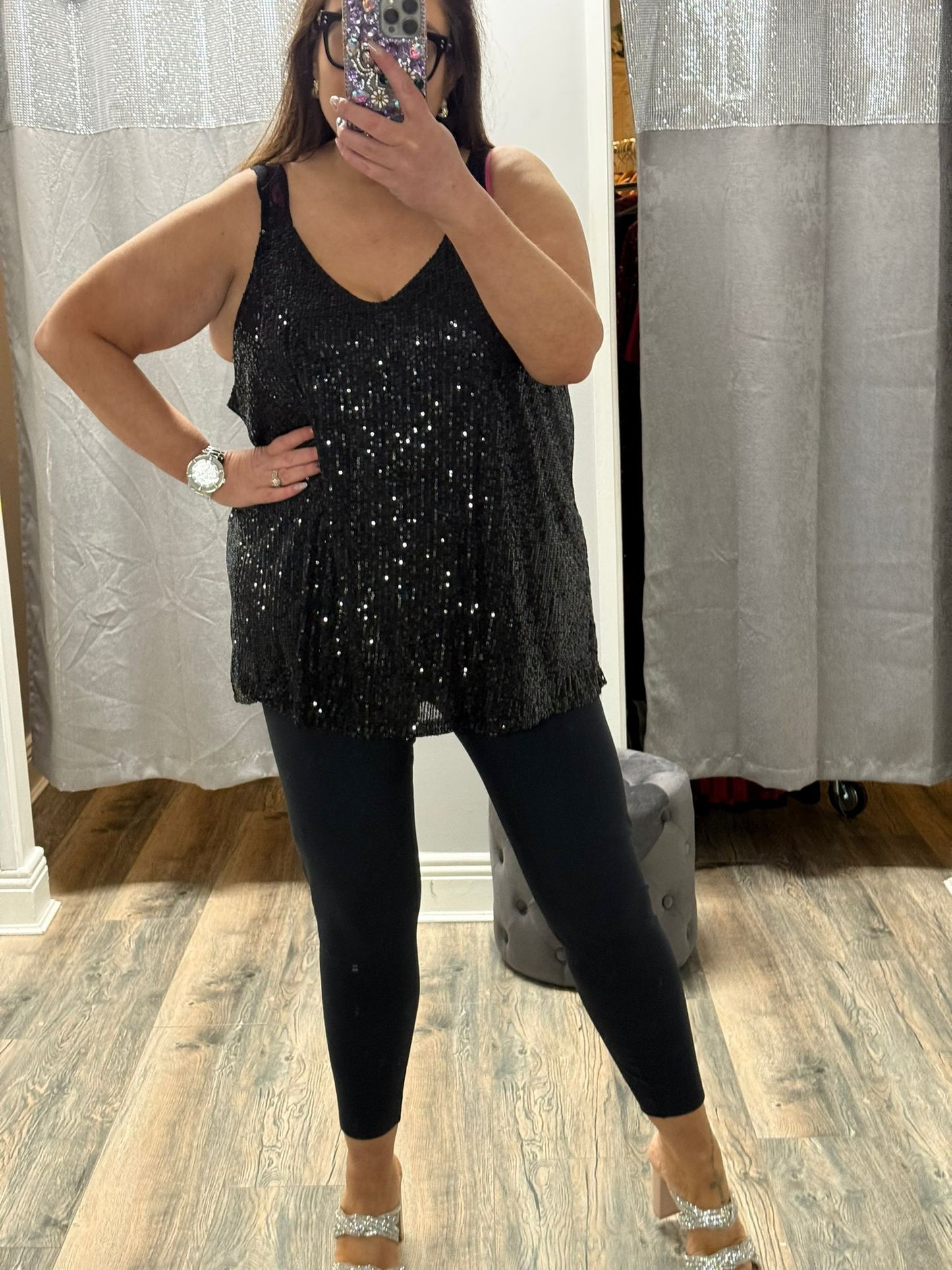 Sequin Cami Top