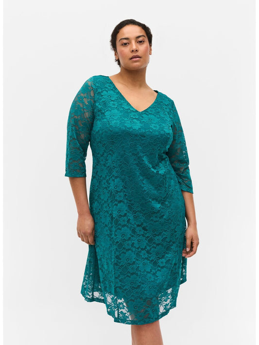 Zizzi Ebonnie Lace Dress | Green