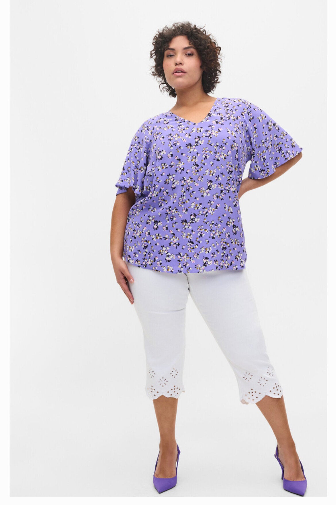 Zizzi Lilac Floral Top
