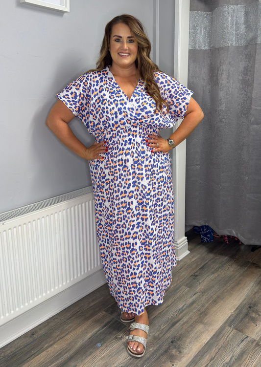 Animal Print Dress | Blue Leopard Print