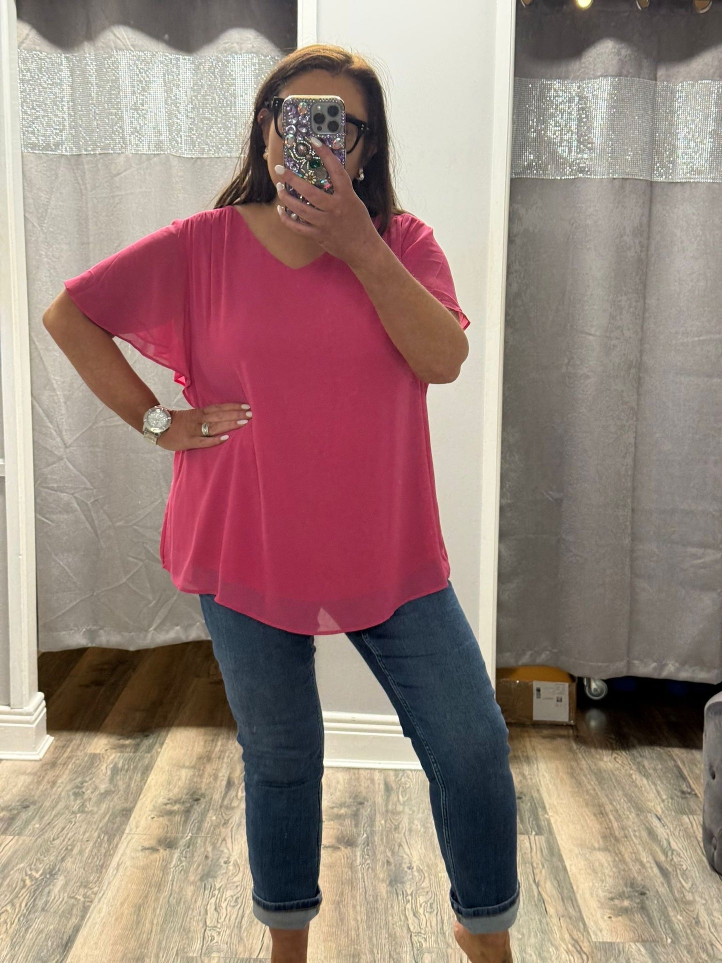 Zizzi Jagger Blouse | Pink