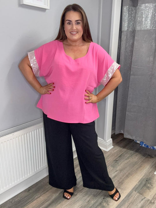 Curviss Sparkle Top | Pink
