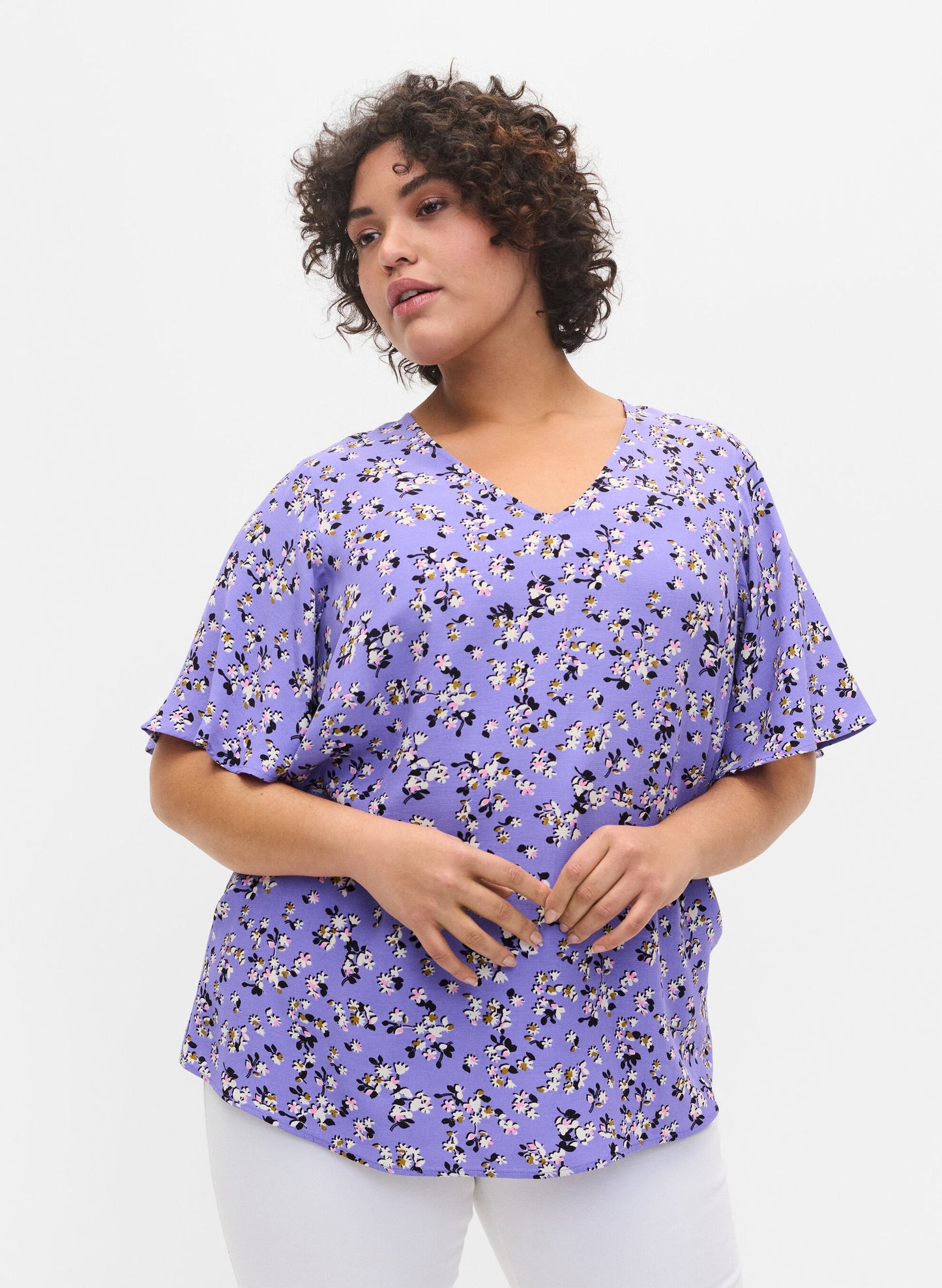 Zizzi Lilac Flower Top