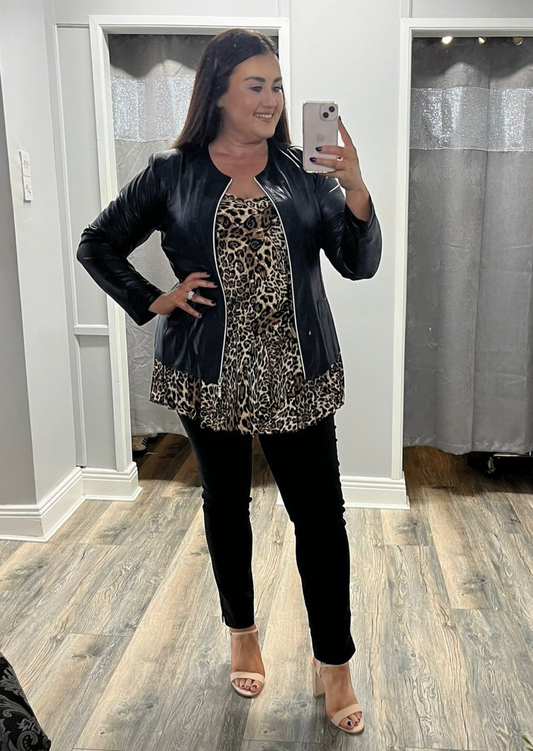 Magna Leather Look Jacket