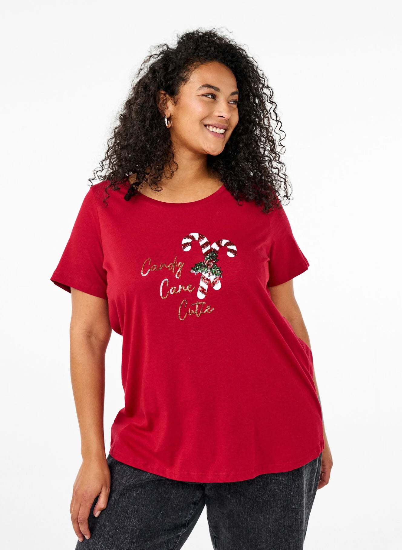 Zizzi Candy Cane T Shirt