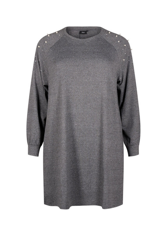 Zizzi Vlucca Pearl Tunic | Grey