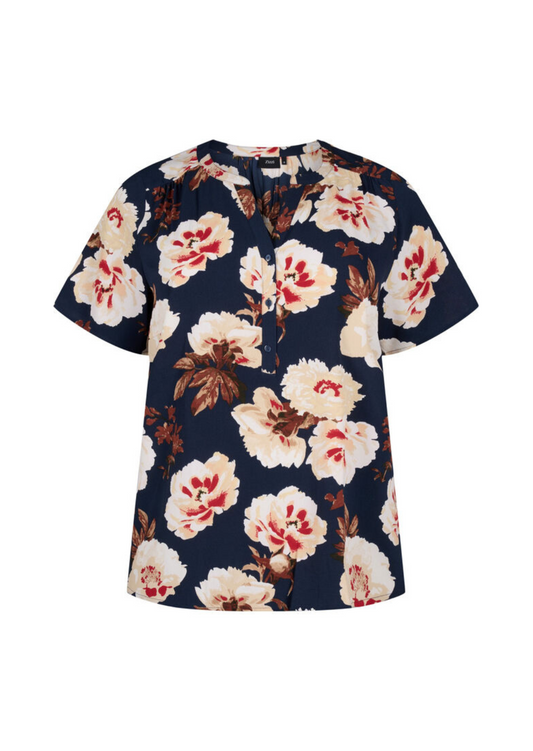 Zizzi V Neck Floral Blouse