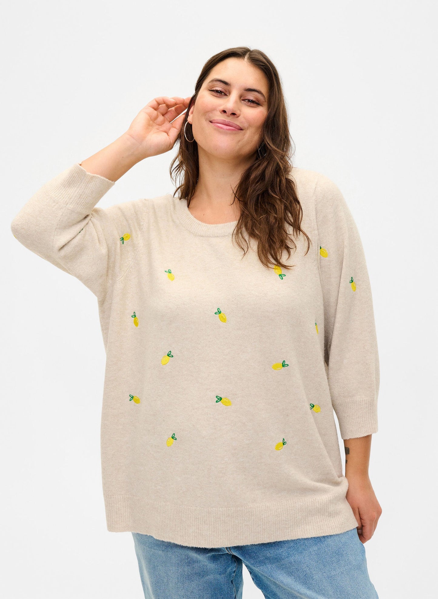 Zizzi Lemon Knit Jumper