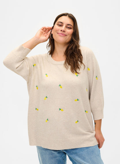 Zizzi Lemon Knit Jumper