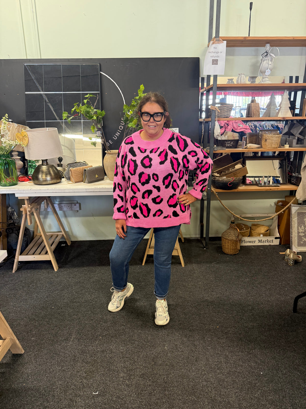Pink Animal Print Jumper