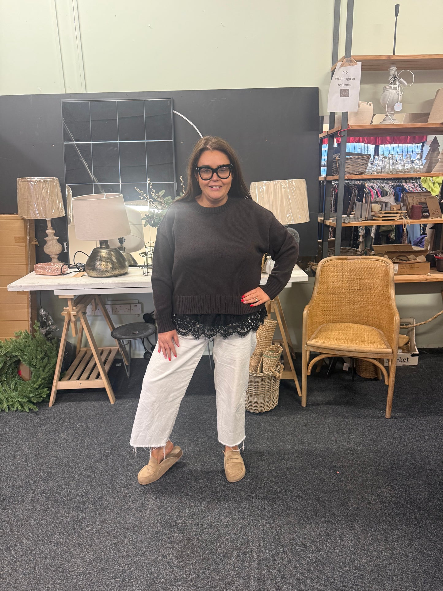 ONLY Carevie Lace Trim Jumper