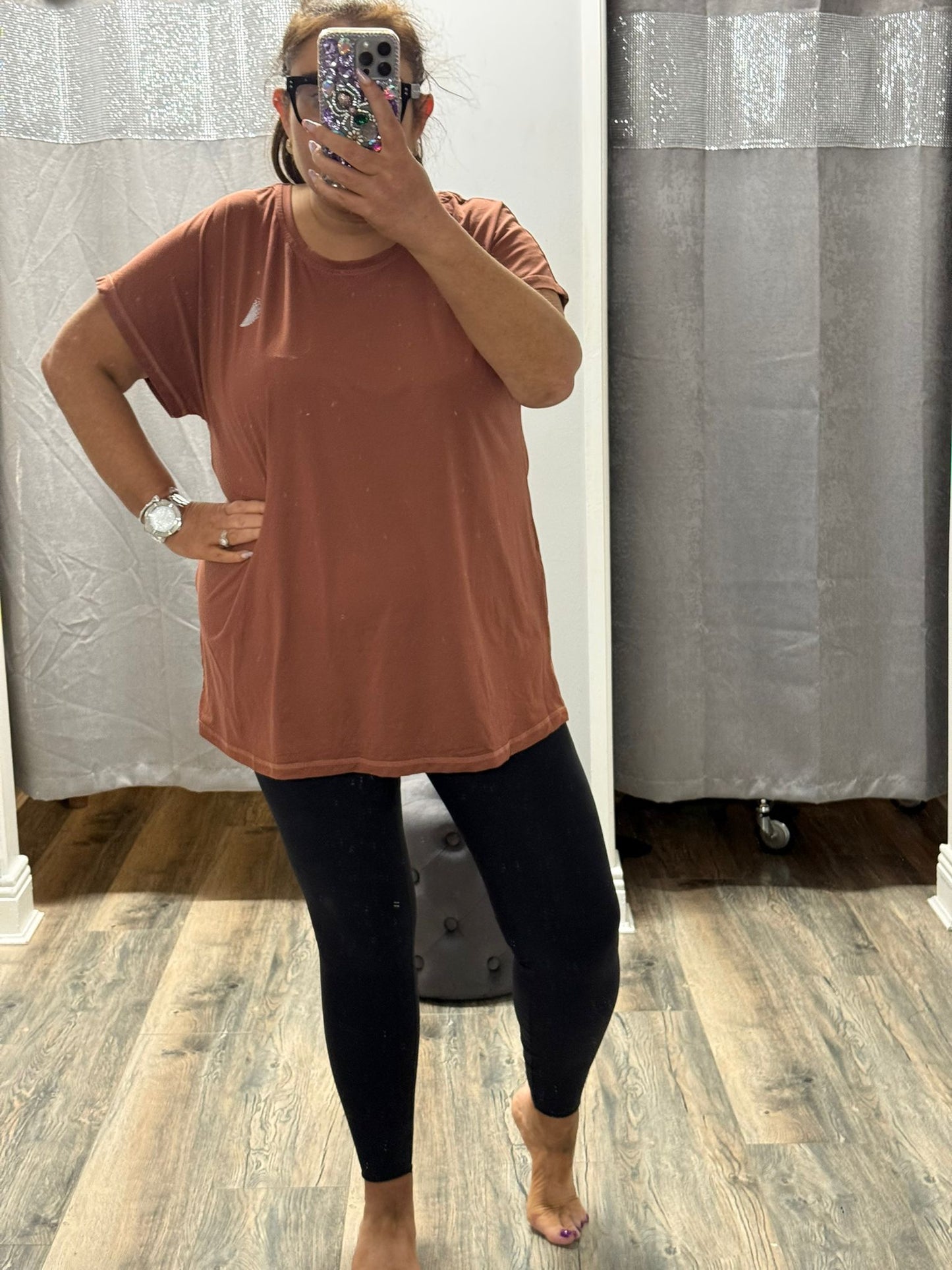 Zizzi Active Tee | Brown