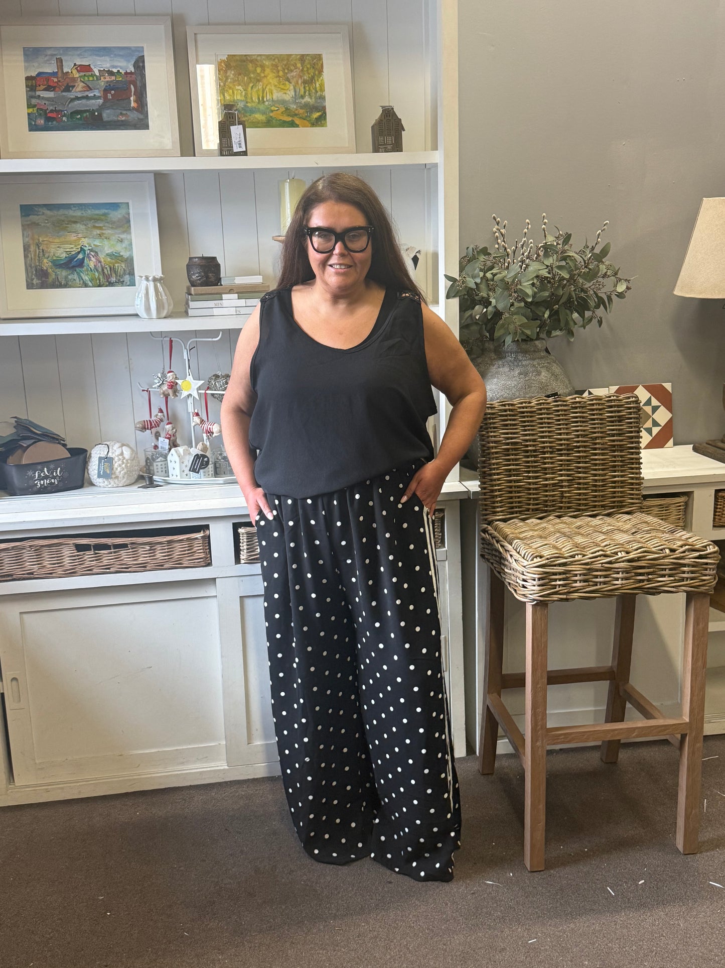 Polka Dot Stripe Pants