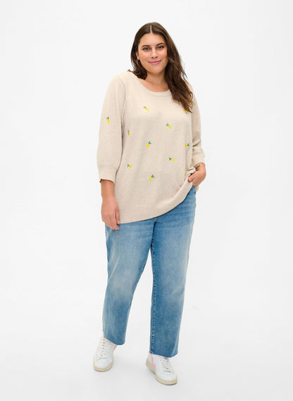 Zizzi Lemon Knit Jumper
