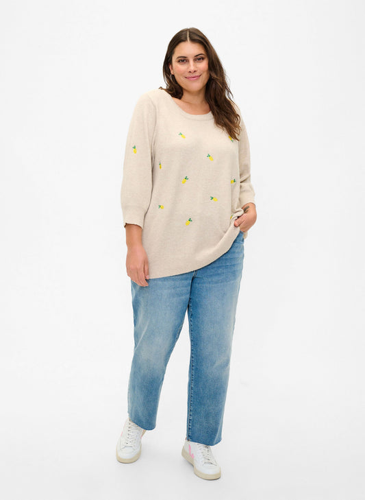 Zizzi Lemon Knit Jumper