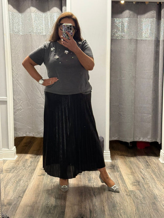 Black Pleated Skirt