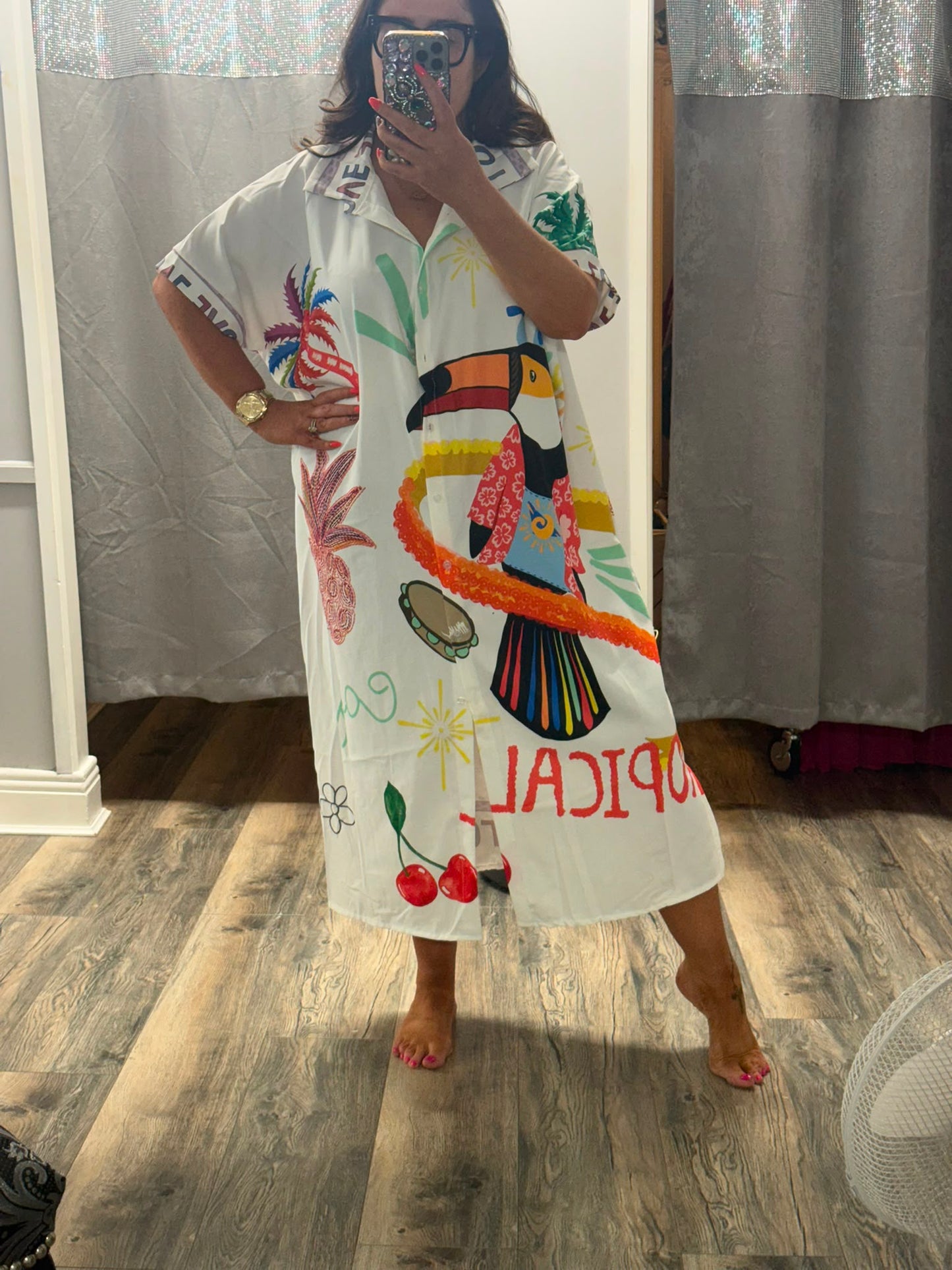 Tropical Shirt Dress