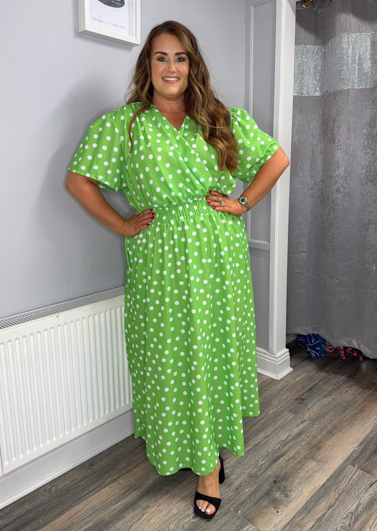 Marbs Dress | Green Polka Dot