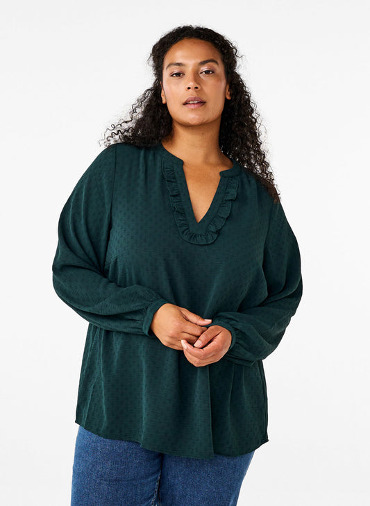 Zizzi Long Sleeve Green Blouse